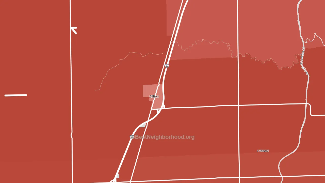 60927, IL block-group political-lean map