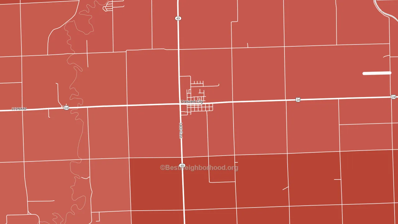 60928, IL block-group political-lean map