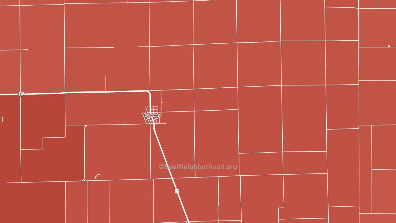 60931, IL block-group political-lean map
