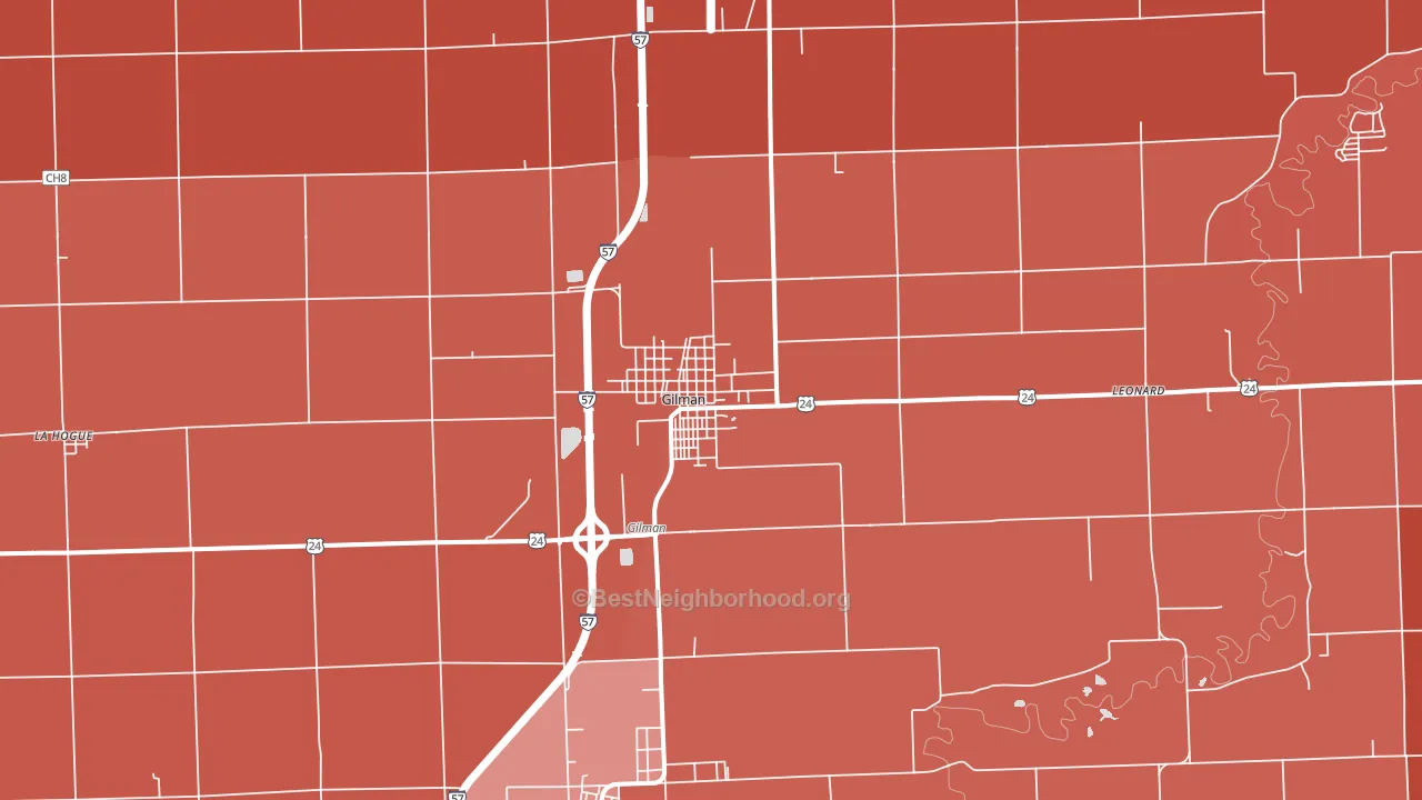 60938, IL block-group political-lean map