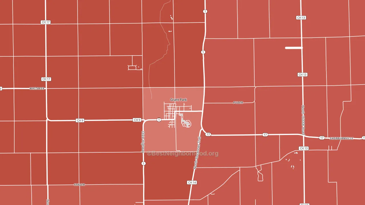 60940, IL block-group political-lean map