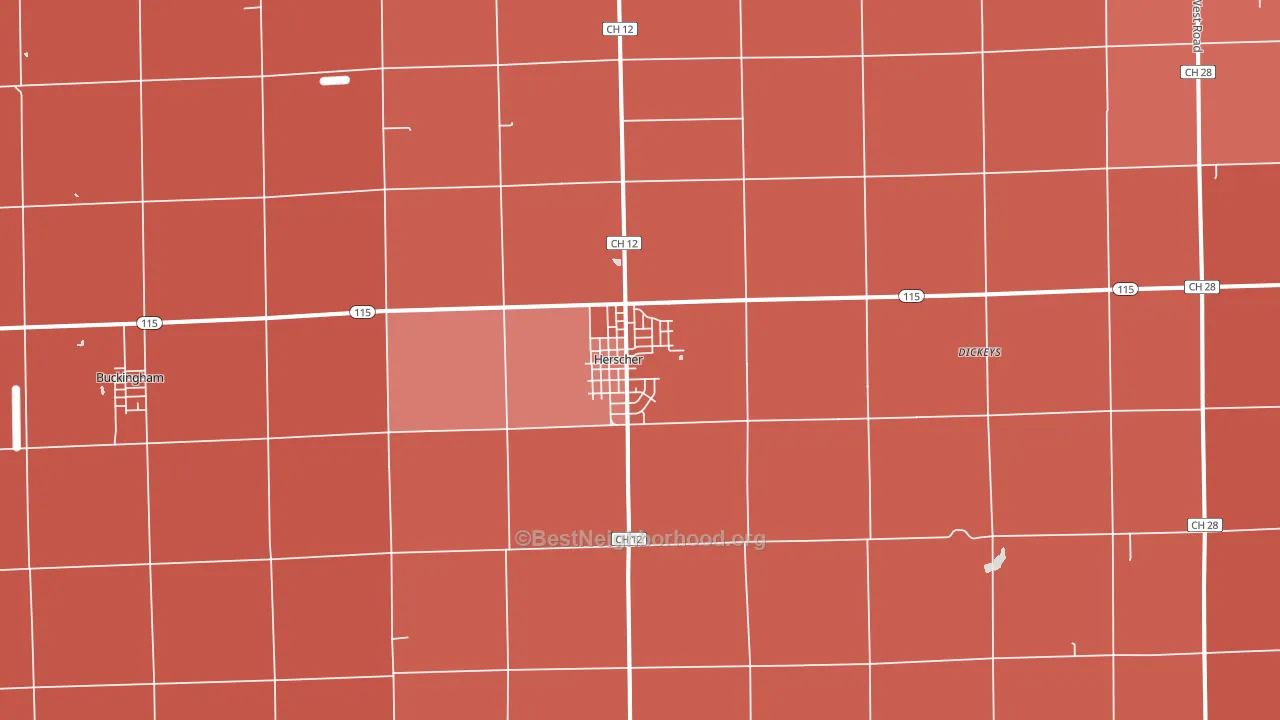 60941, IL block-group political-lean map