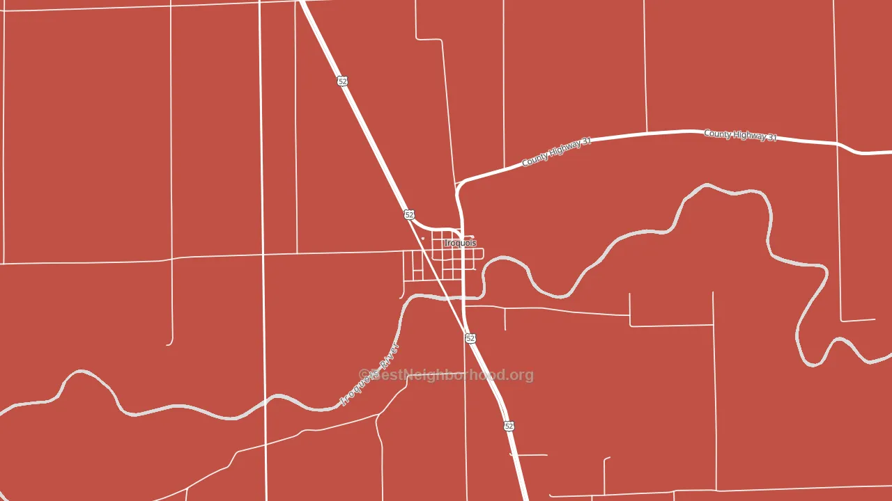 60945, IL block-group political-lean map