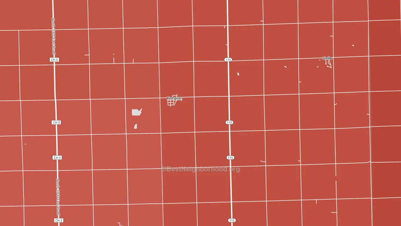 60946, IL block-group political-lean map