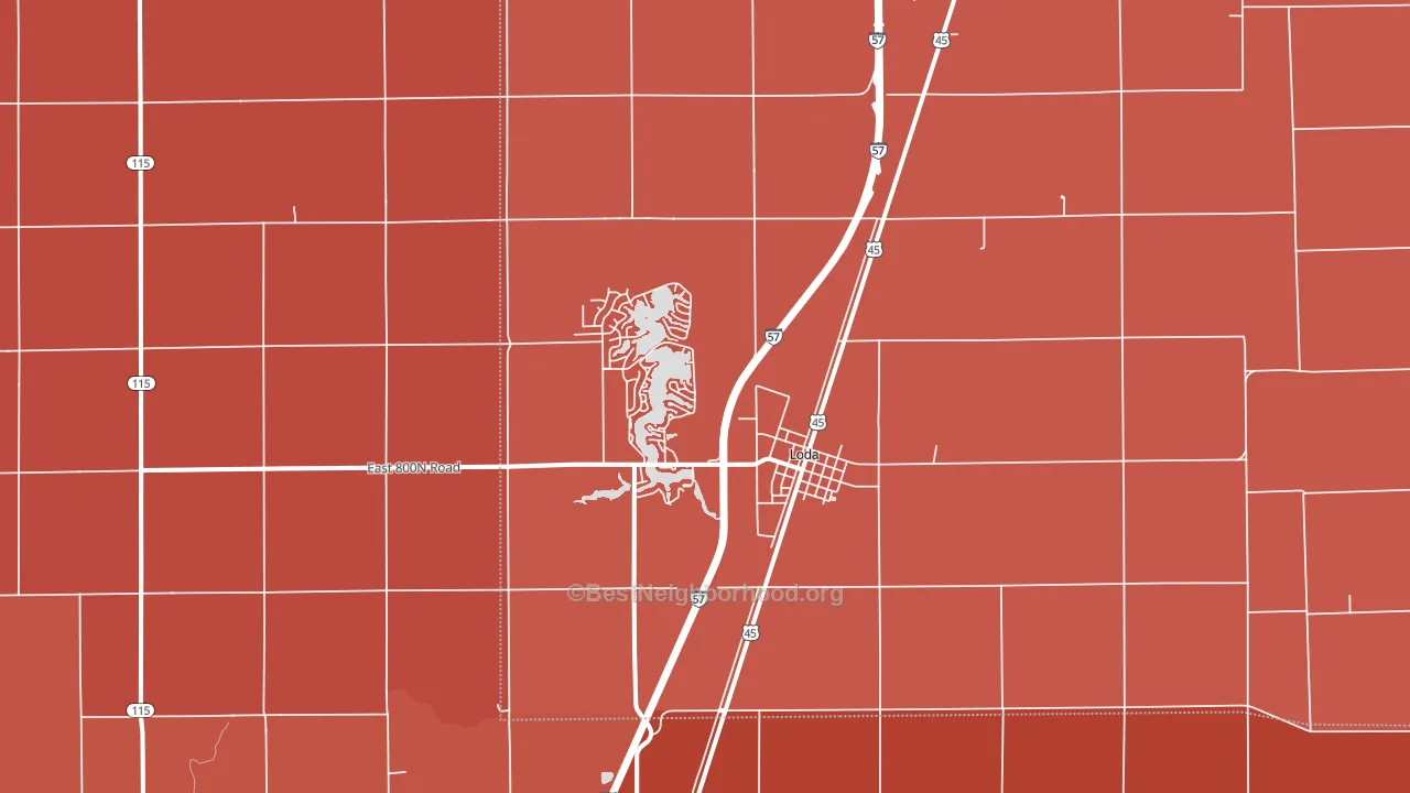 60948, IL block-group political-lean map
