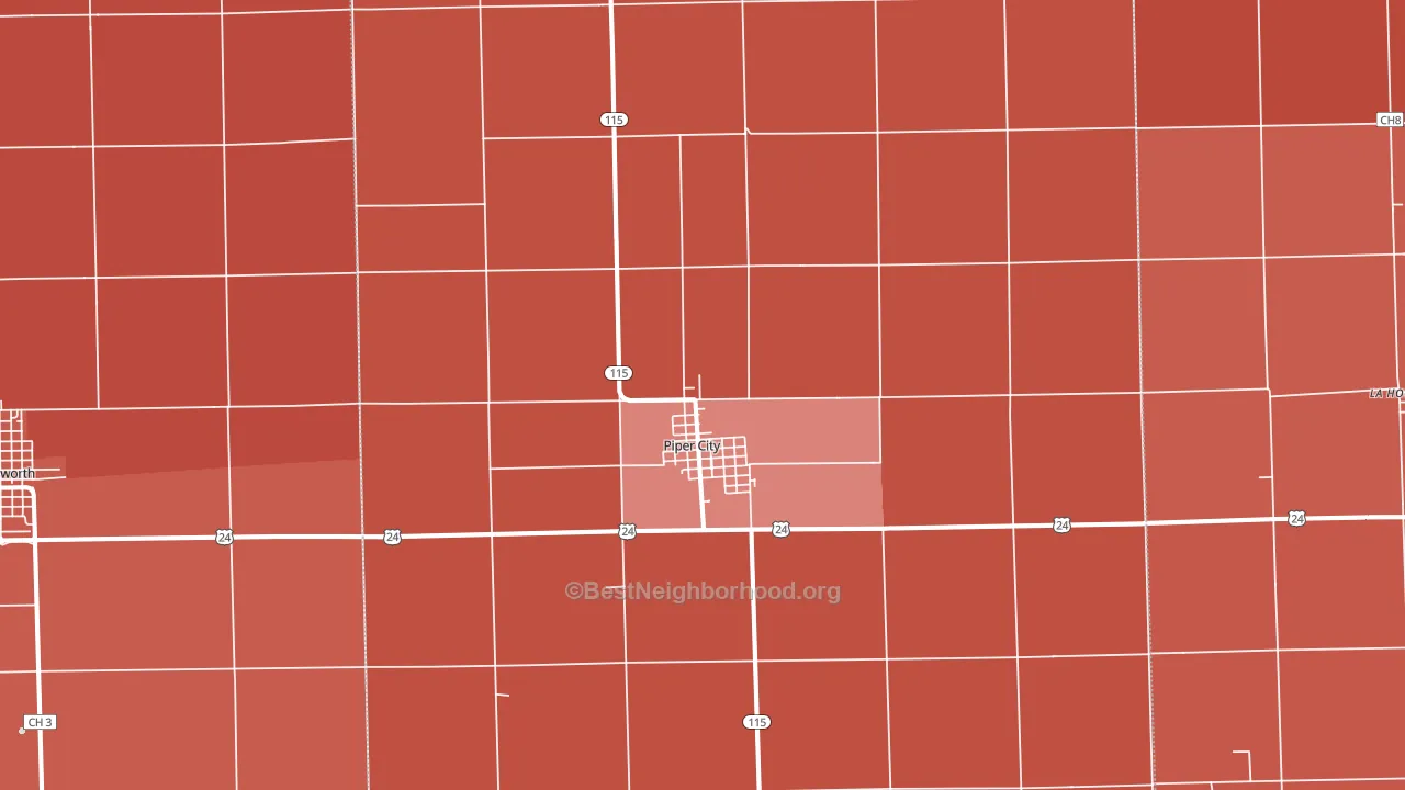 60959, IL block-group political-lean map