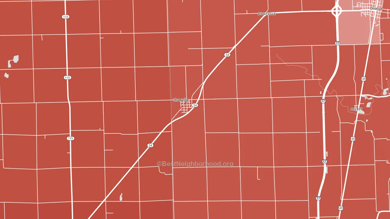60968, IL block-group political-lean map