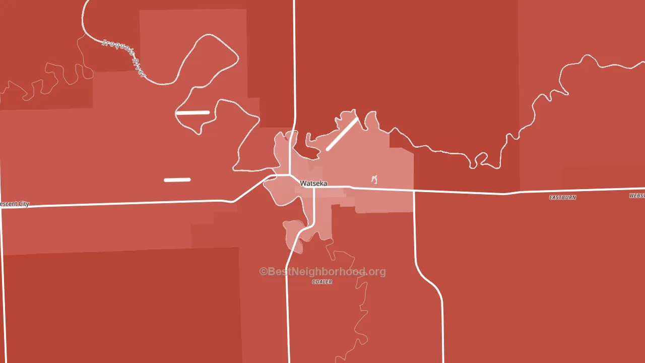 60970, IL block-group political-lean map