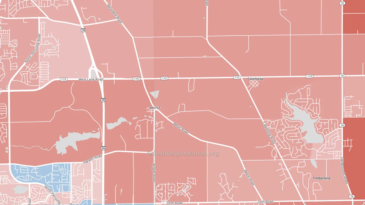 61011, IL block-group political-lean map