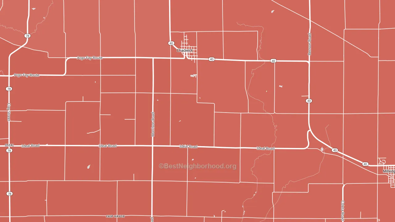 61014, IL block-group political-lean map