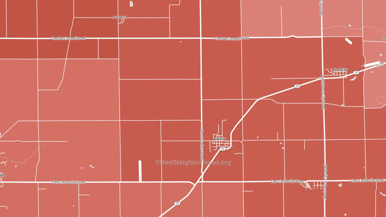 61018, IL block-group political-lean map
