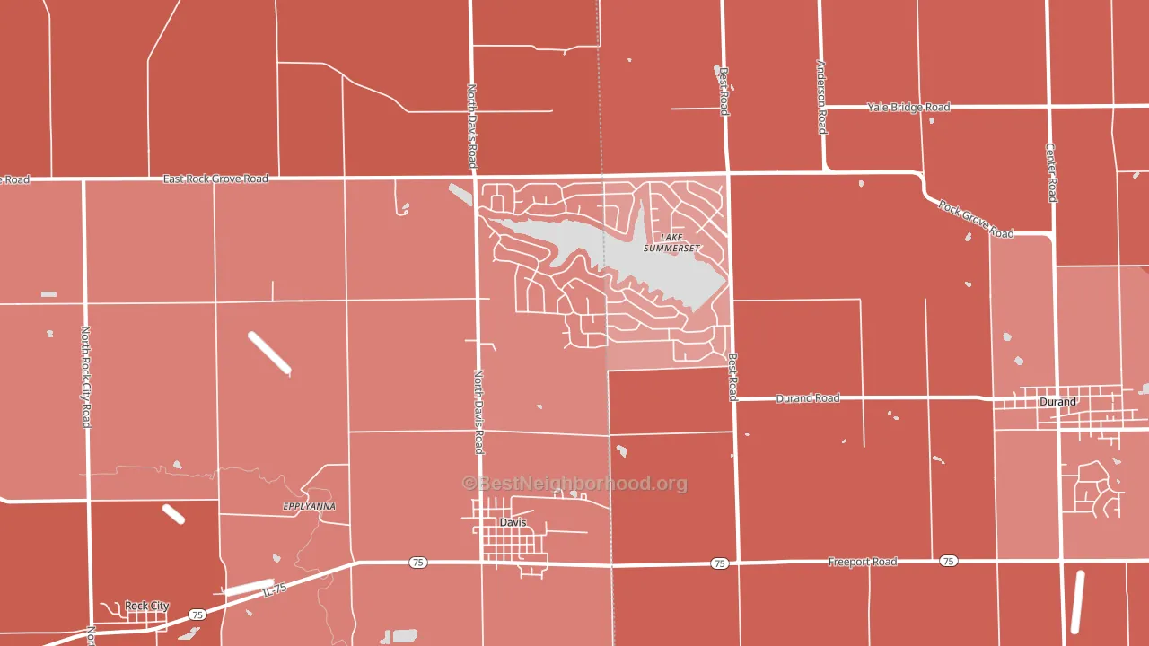61019, IL block-group political-lean map