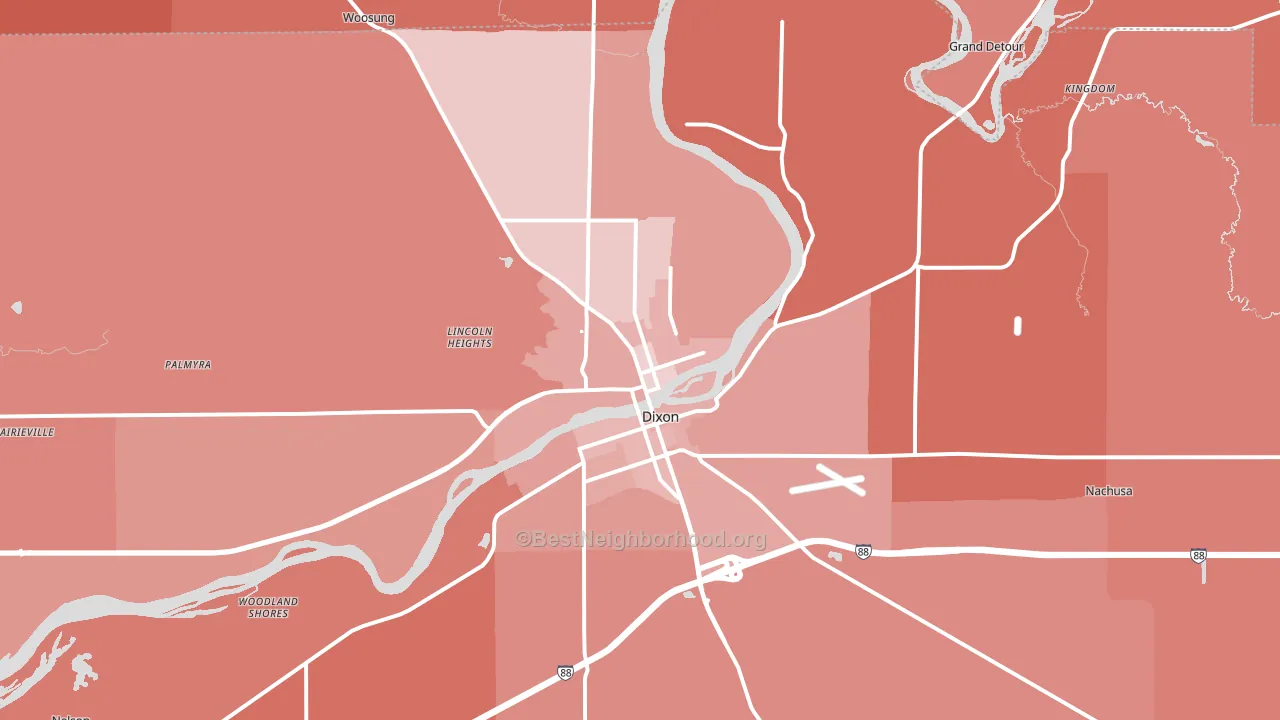 61021, IL block-group political-lean map