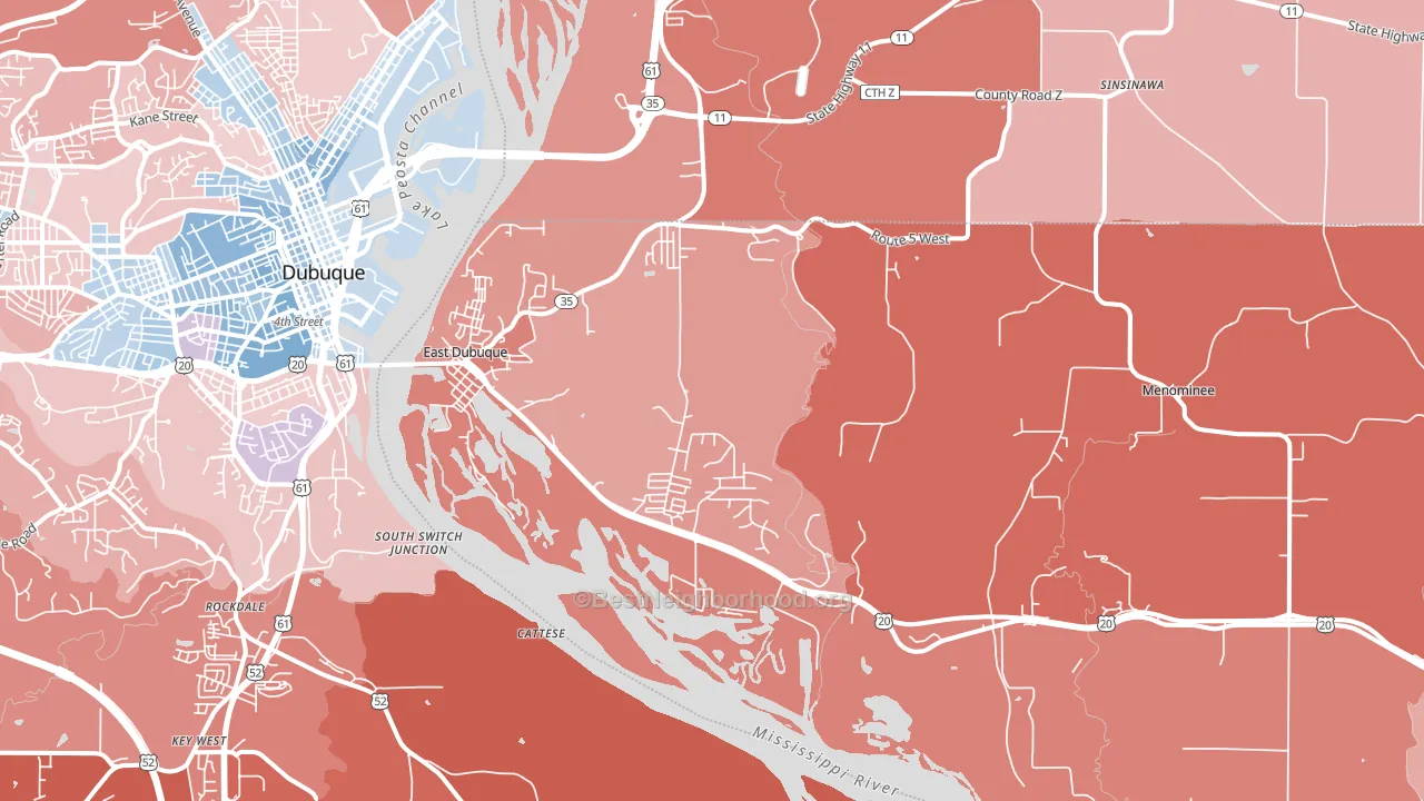 61025, IL block-group political-lean map
