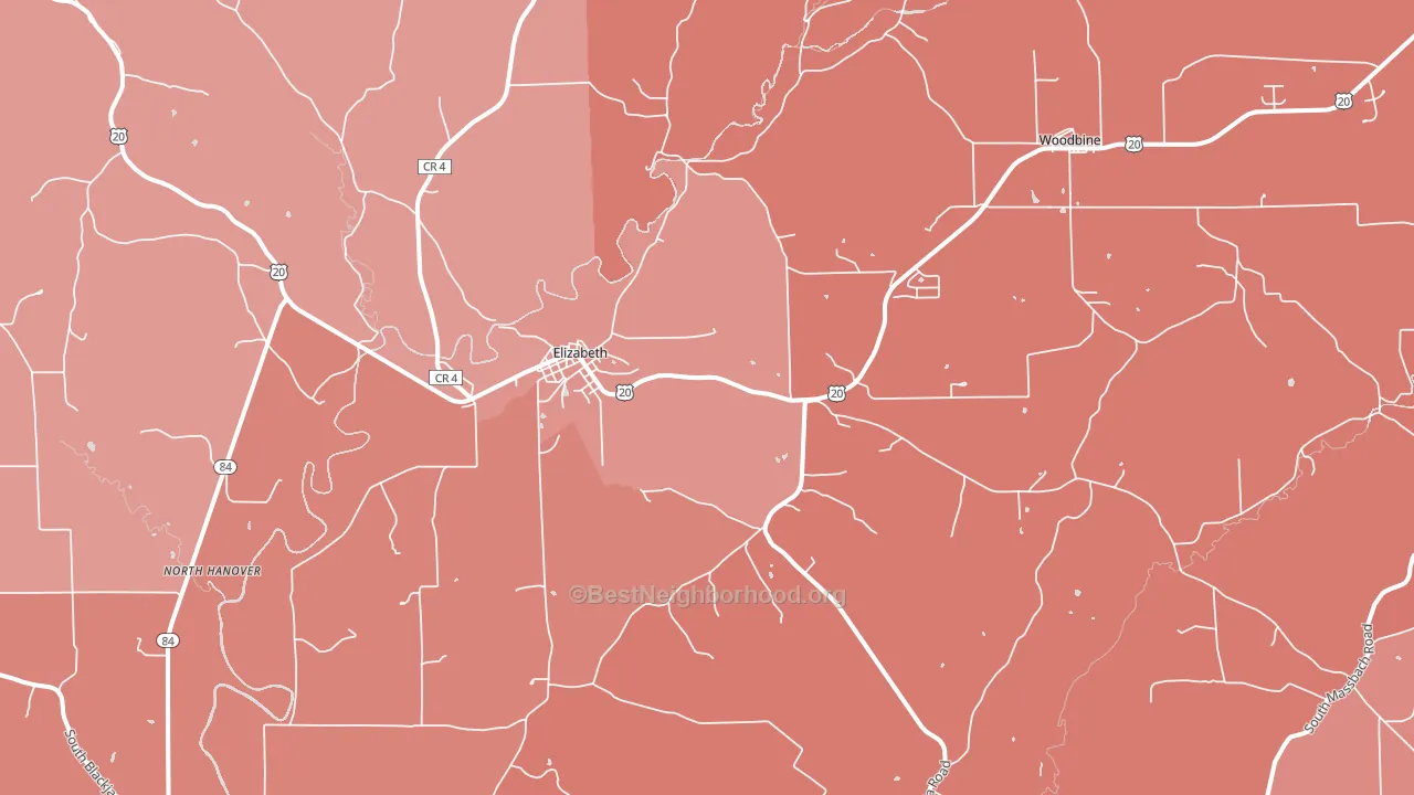 61028, IL block-group political-lean map