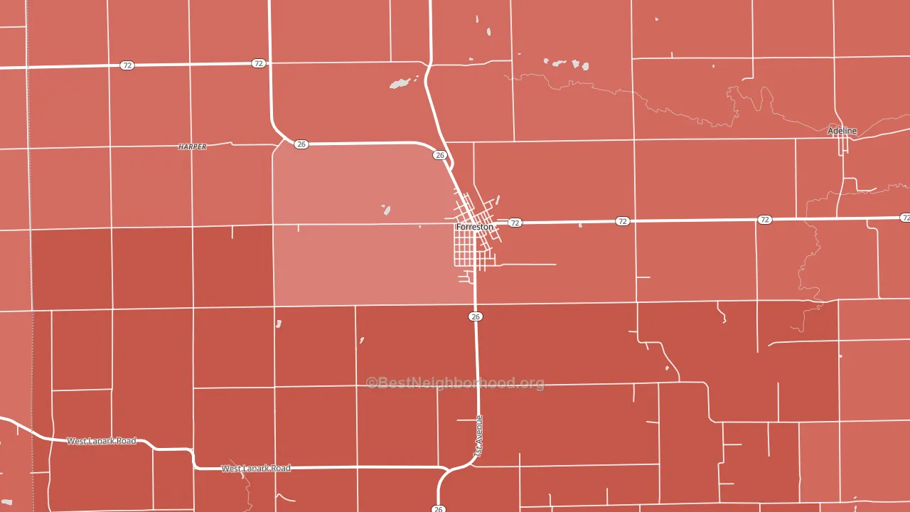 61030, IL block-group political-lean map