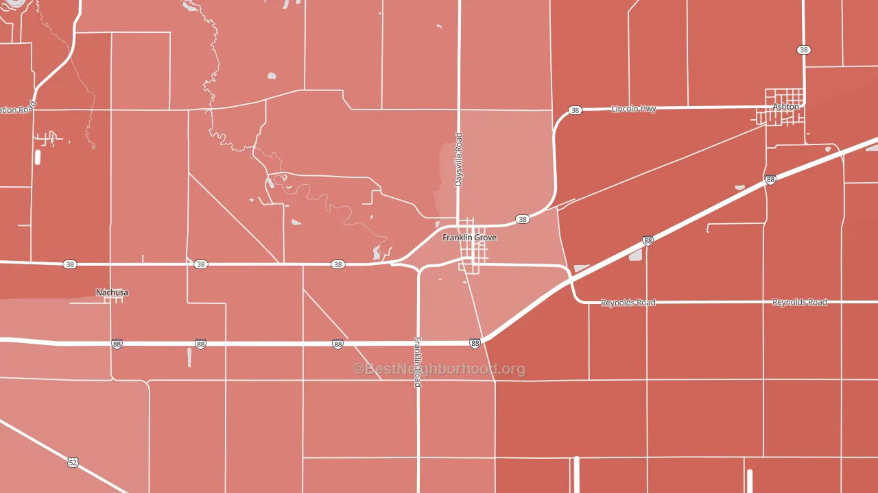 61031, IL block-group political-lean map
