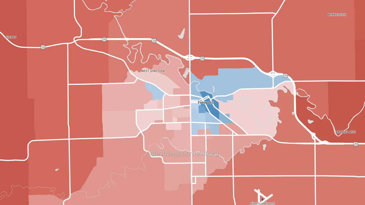 61032, IL block-group political-lean map