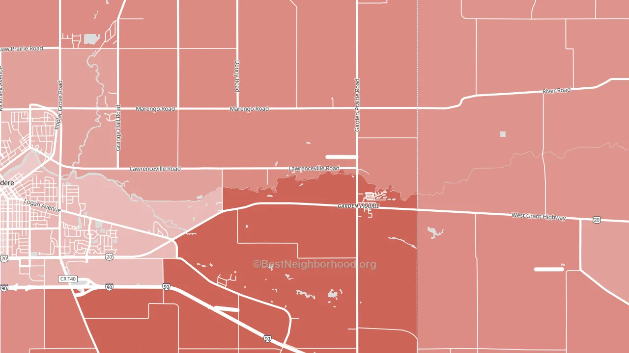 61038, IL block-group political-lean map