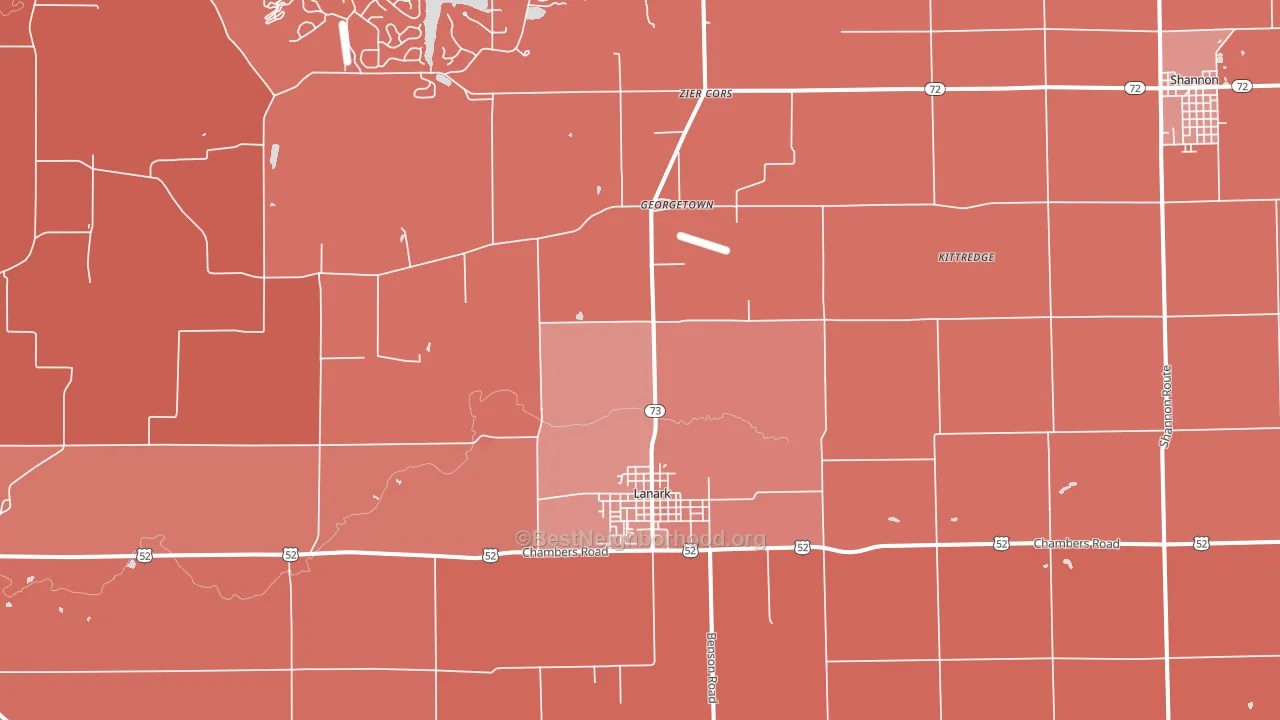 61046, IL block-group political-lean map