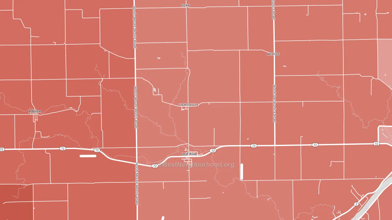 61047, IL block-group political-lean map