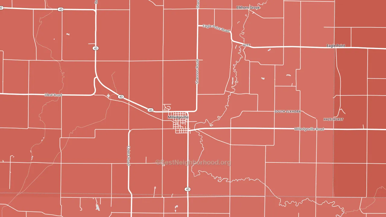 61051, IL block-group political-lean map