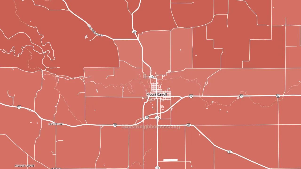 61053, IL block-group political-lean map