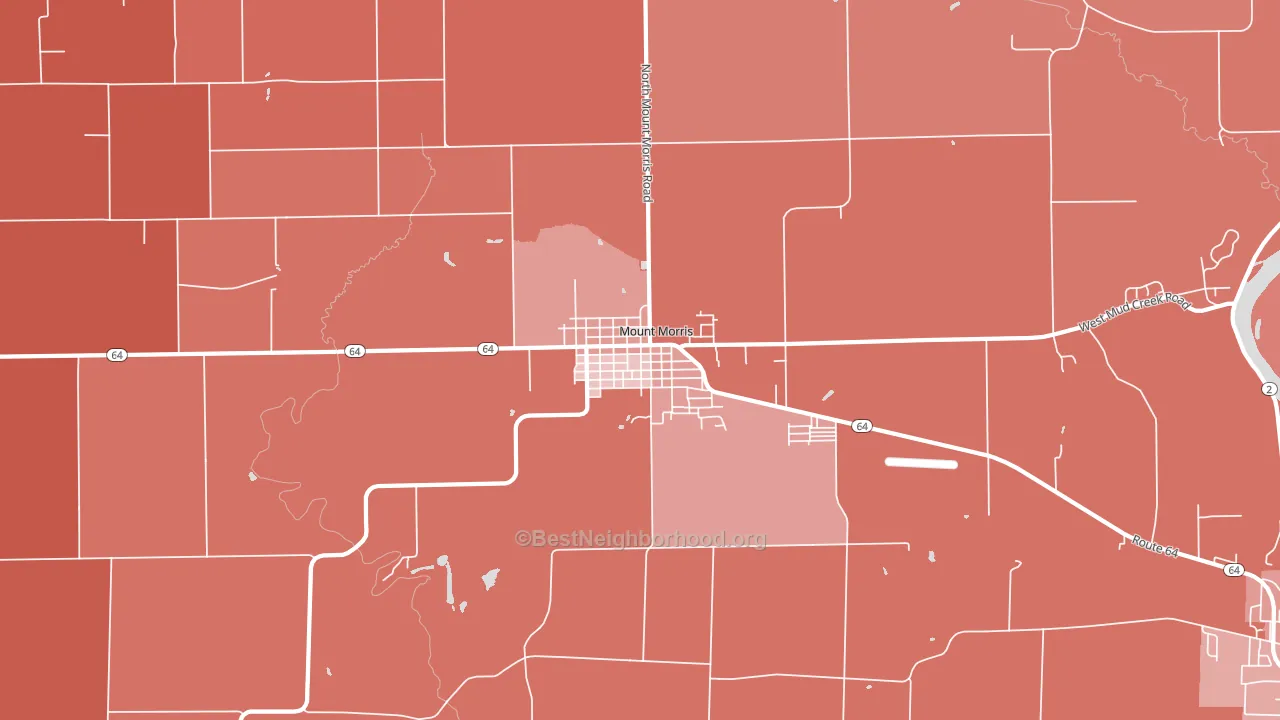 61054, IL block-group political-lean map