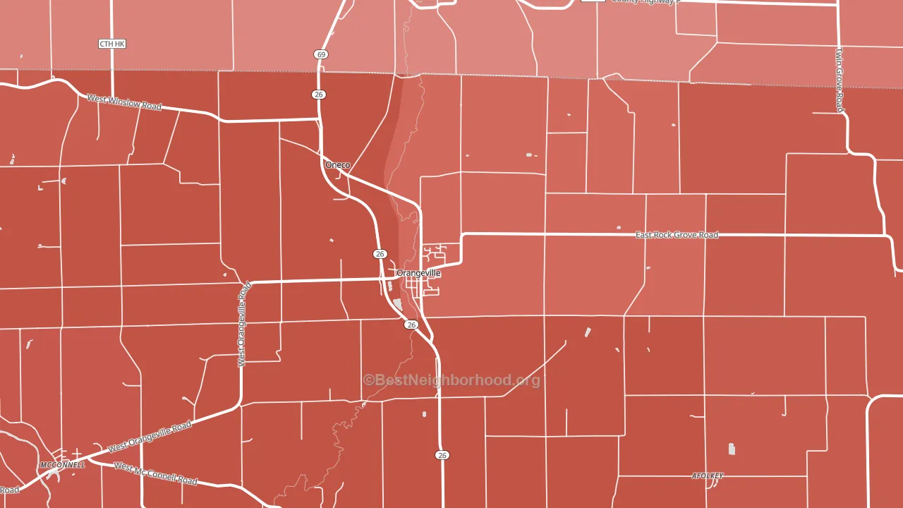 61060, IL block-group political-lean map