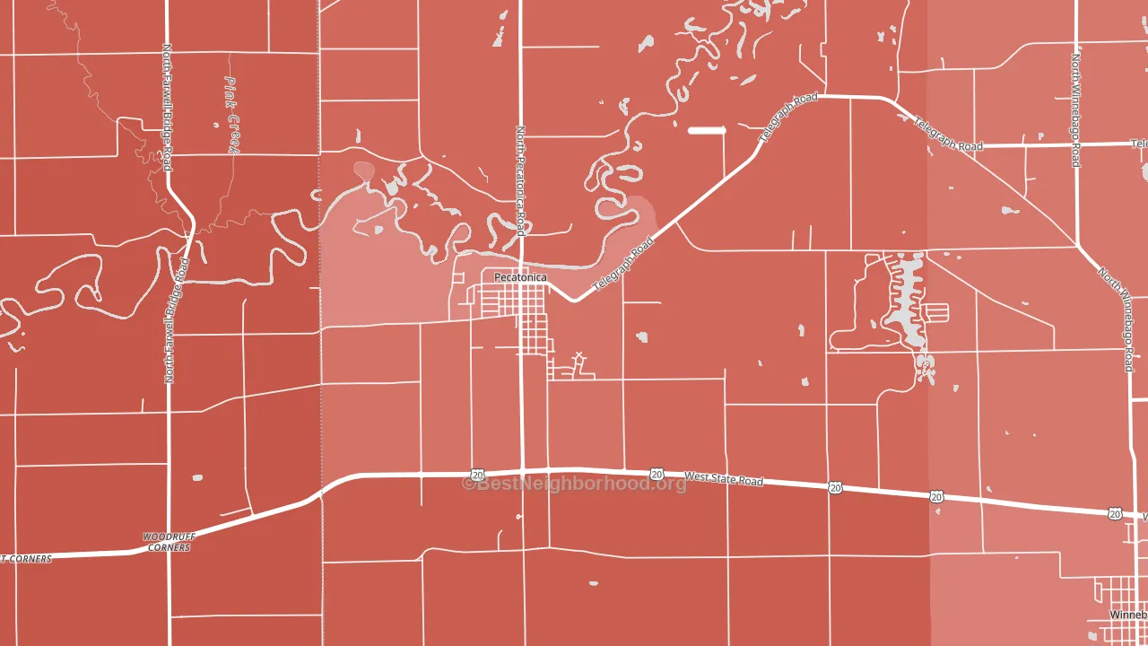 61063, IL block-group political-lean map