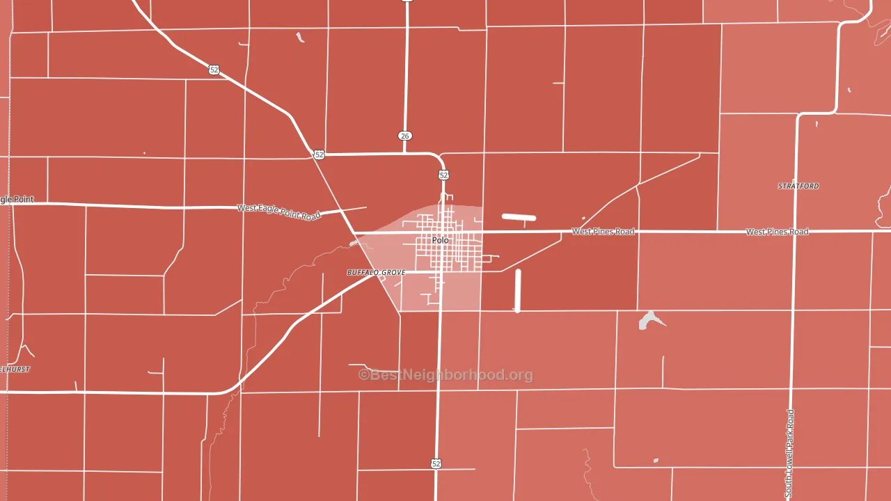 61064, IL block-group political-lean map