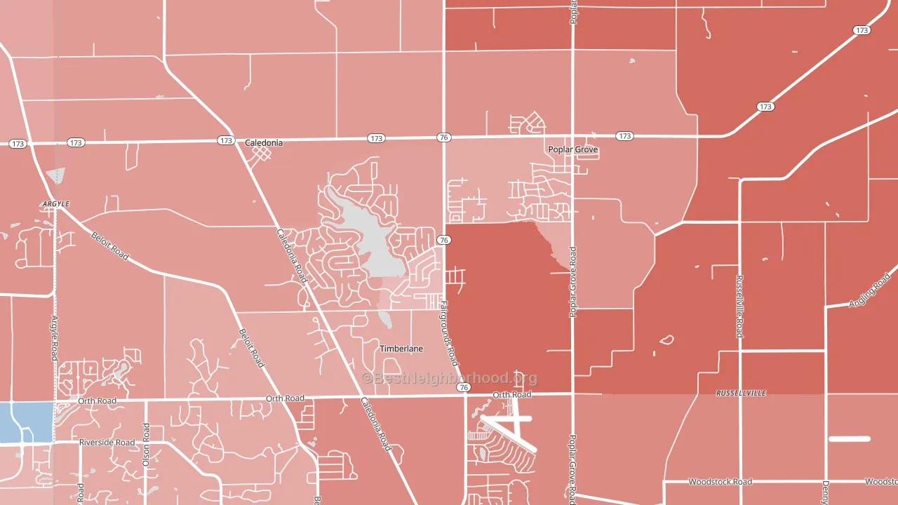 61065, IL block-group political-lean map