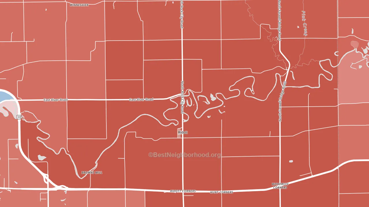 61067, IL block-group political-lean map