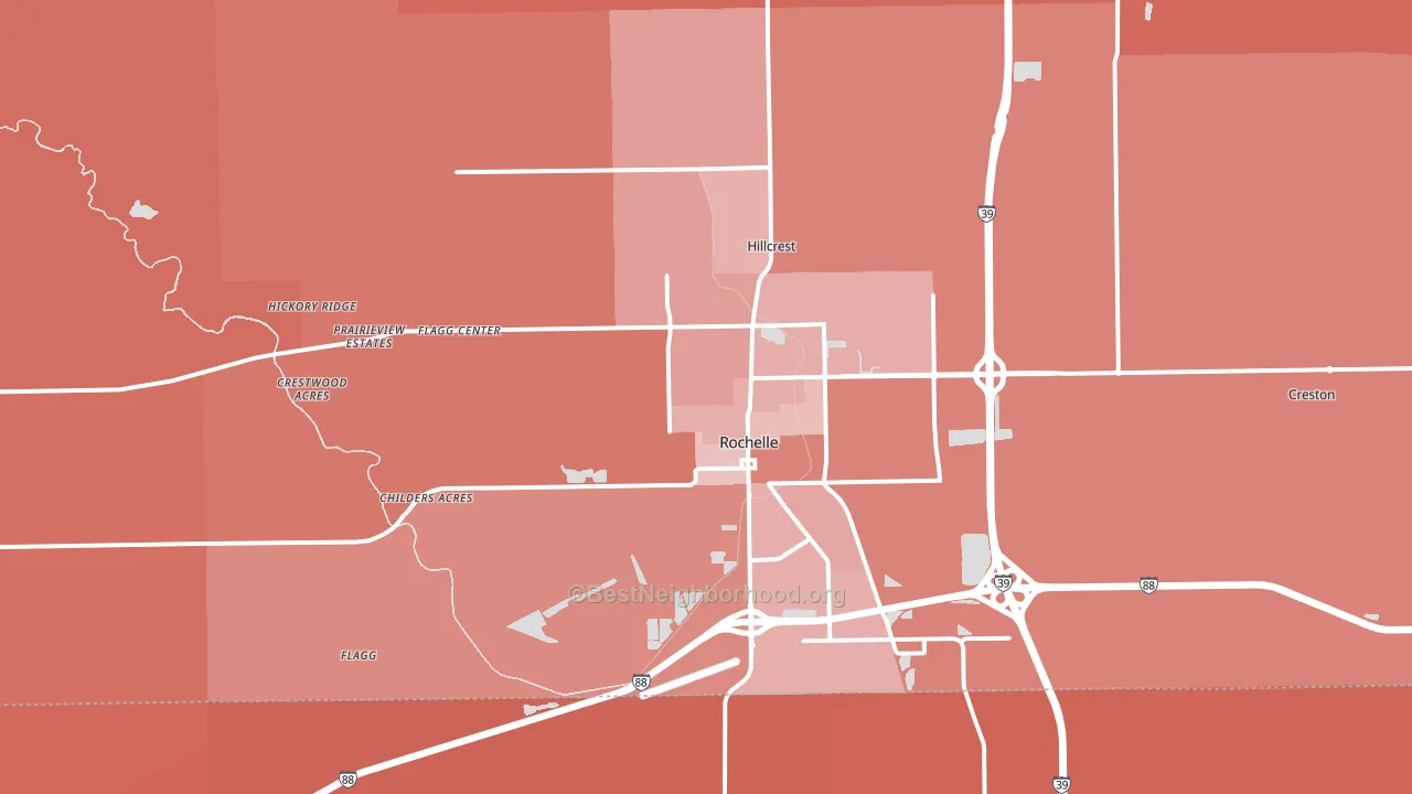 61068, IL block-group political-lean map