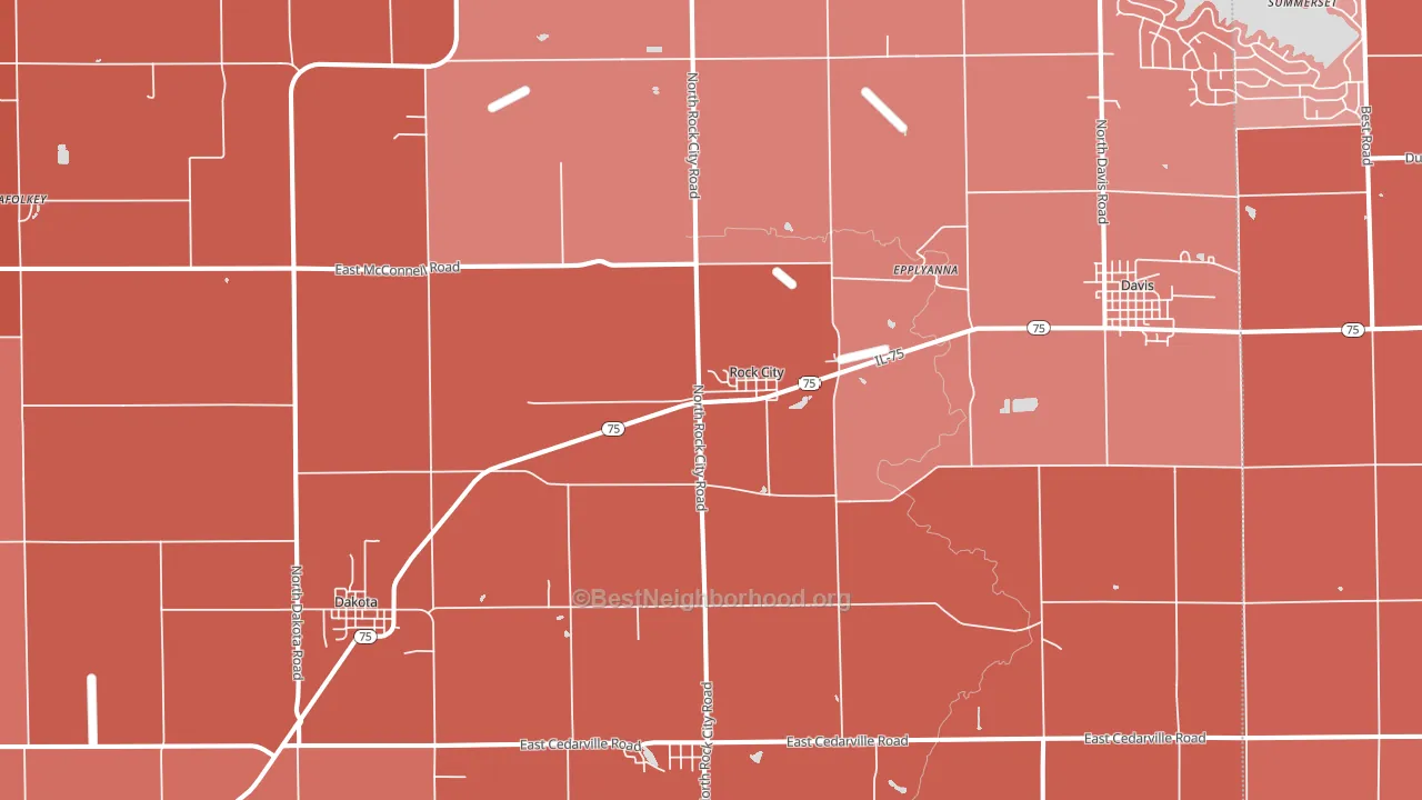 61070, IL block-group political-lean map