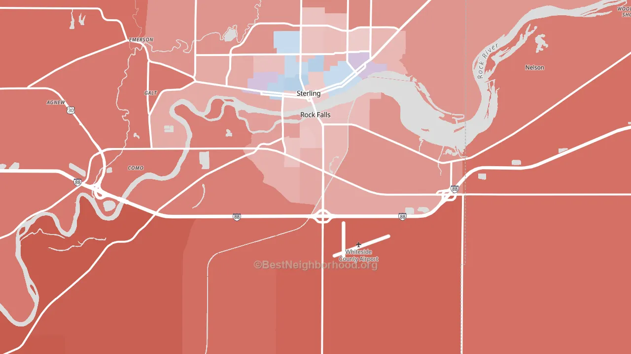 61071, IL block-group political-lean map