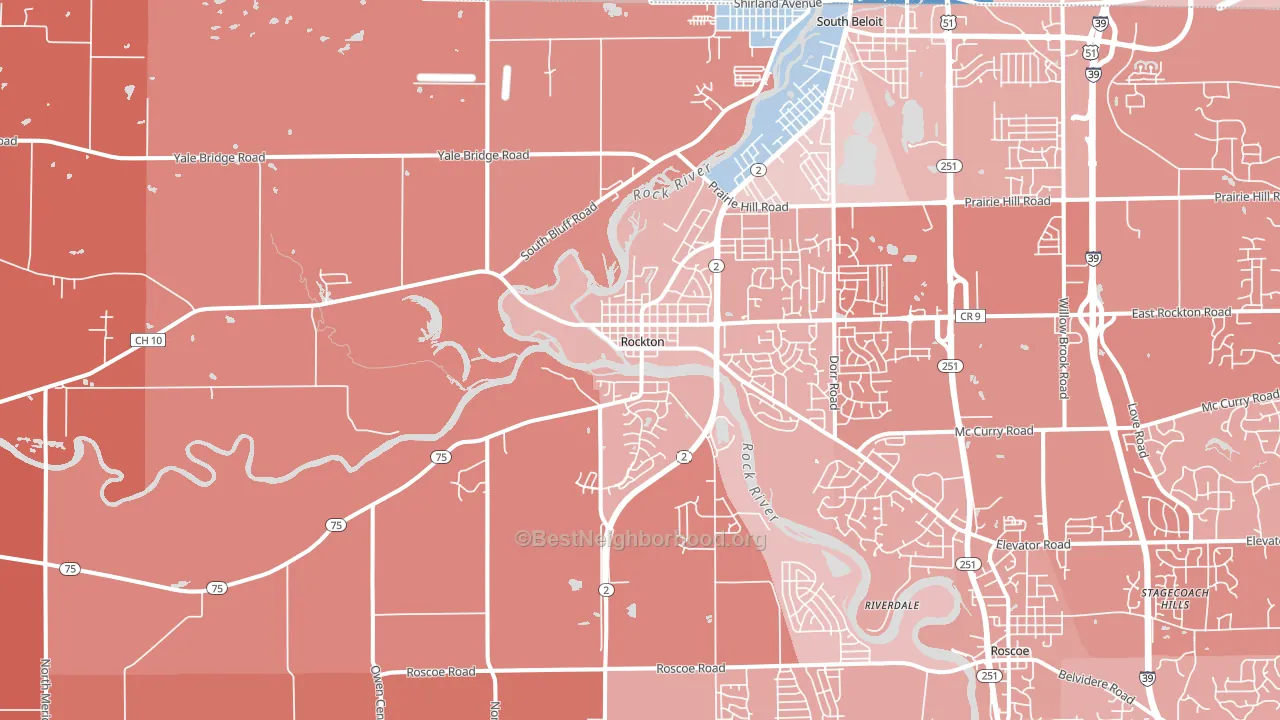 61072, IL block-group political-lean map