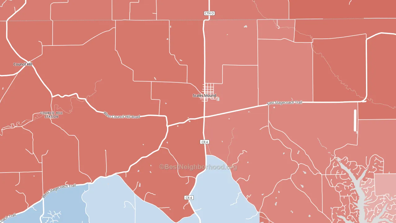 61075, IL block-group political-lean map