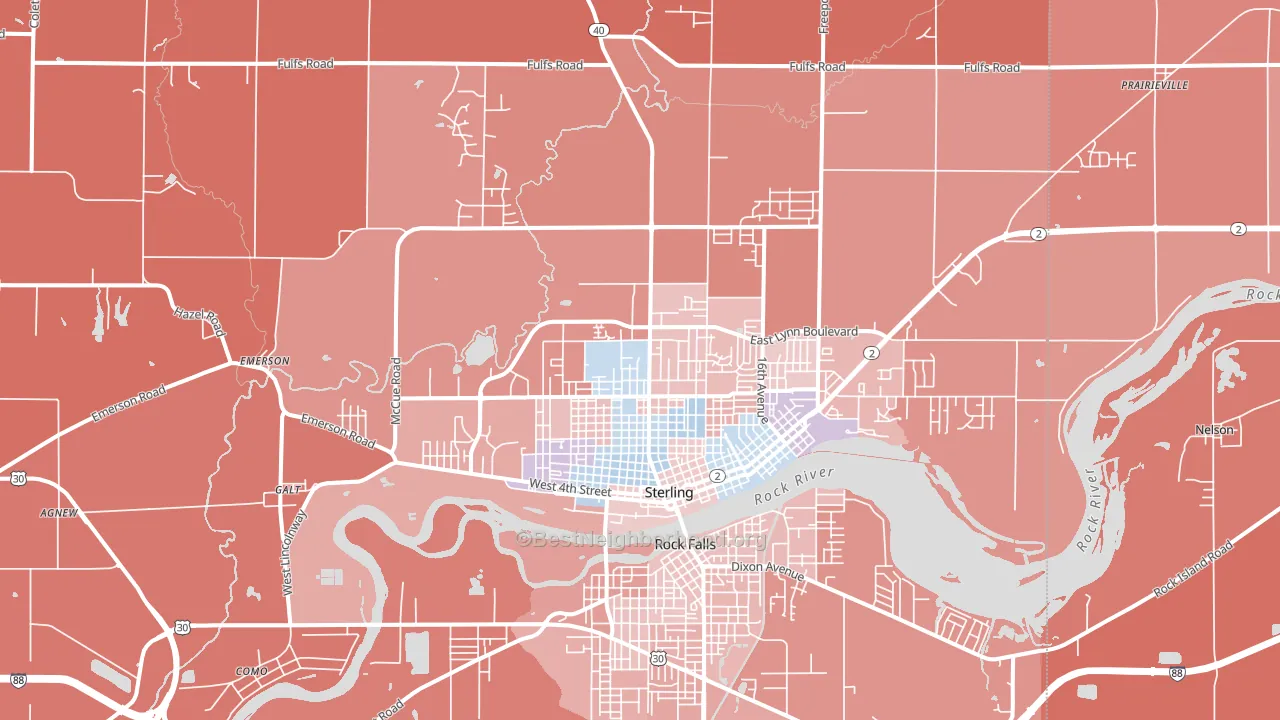 61081, IL block-group political-lean map