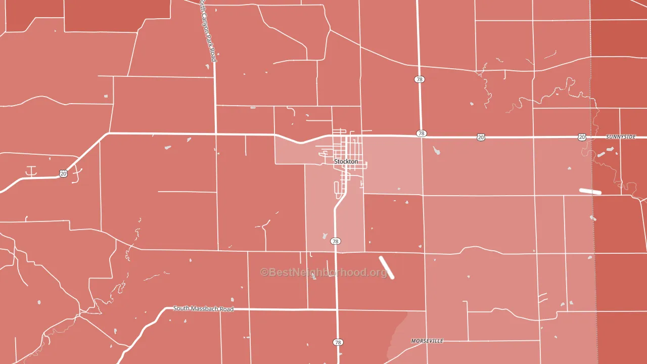 61085, IL block-group political-lean map