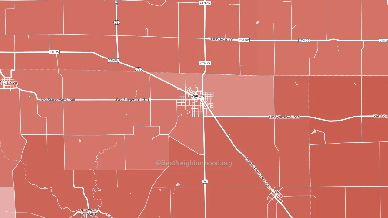 61087, IL block-group political-lean map