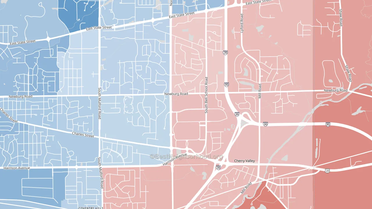 61112, IL block-group political-lean map