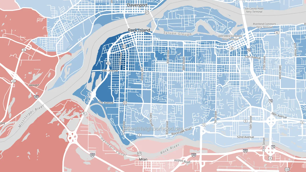 61201, IL block-group political-lean map