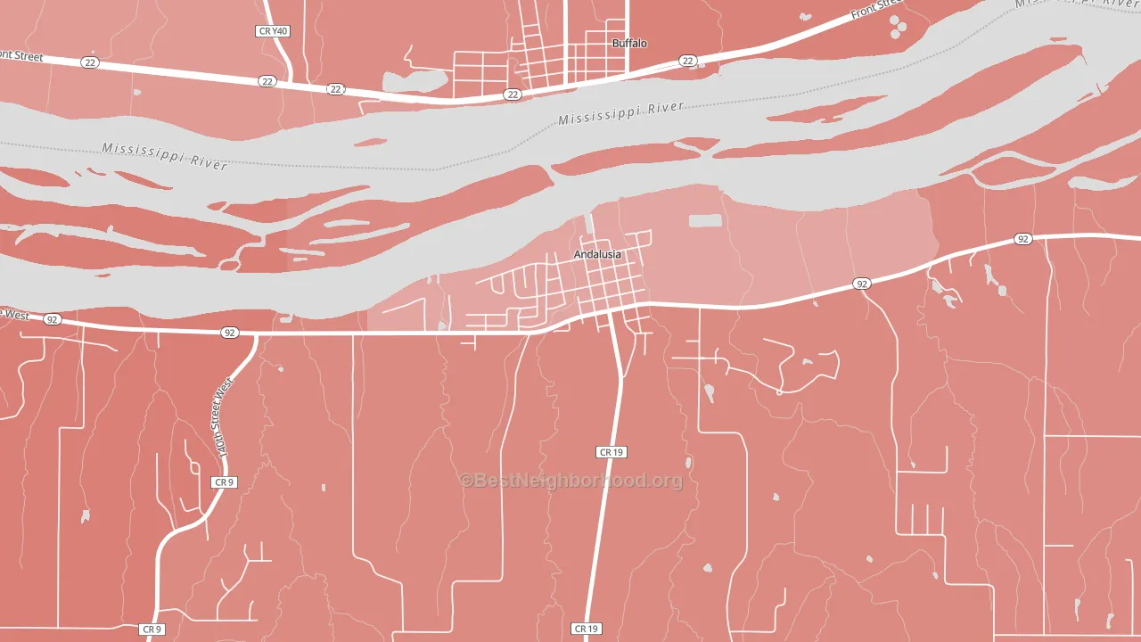 61232, IL block-group political-lean map