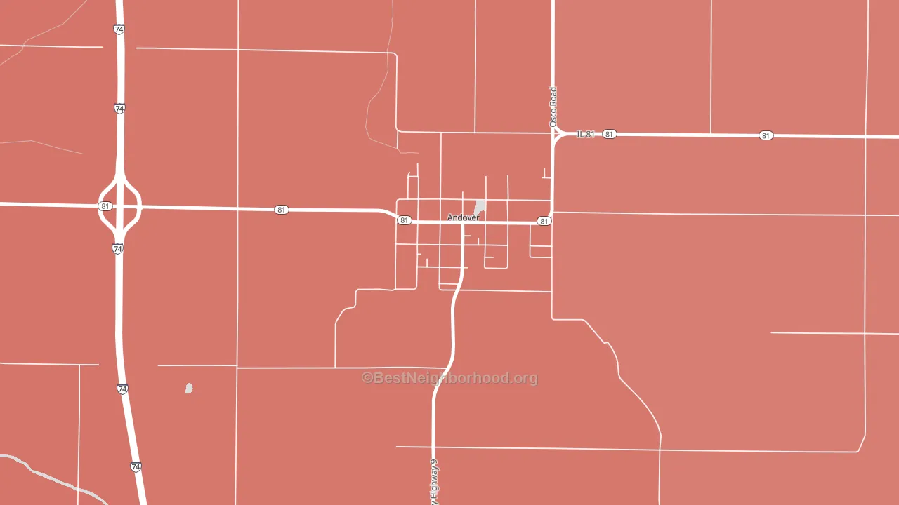 61233, IL block-group political-lean map