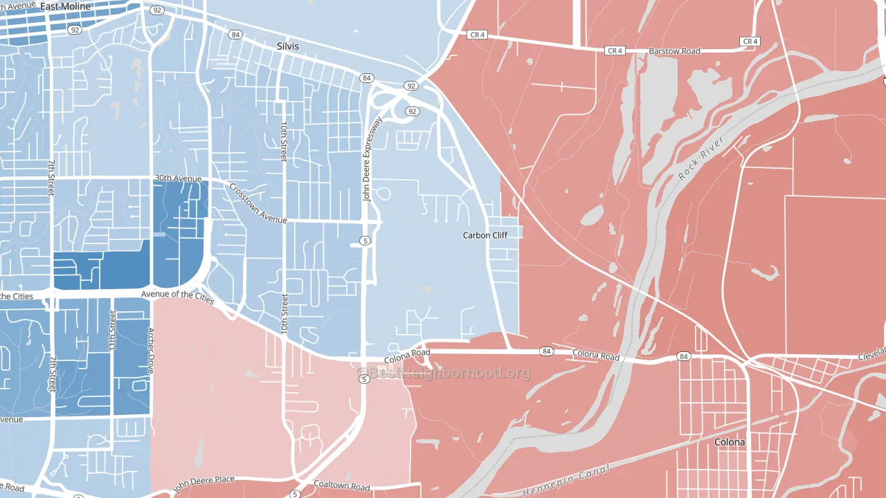 61239, IL block-group political-lean map