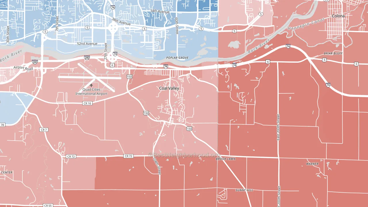 61240, IL block-group political-lean map