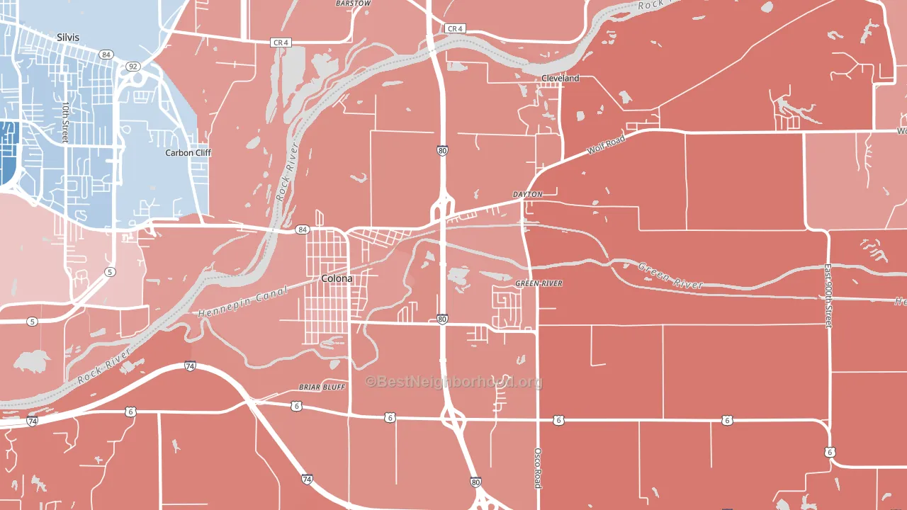 61241, IL block-group political-lean map