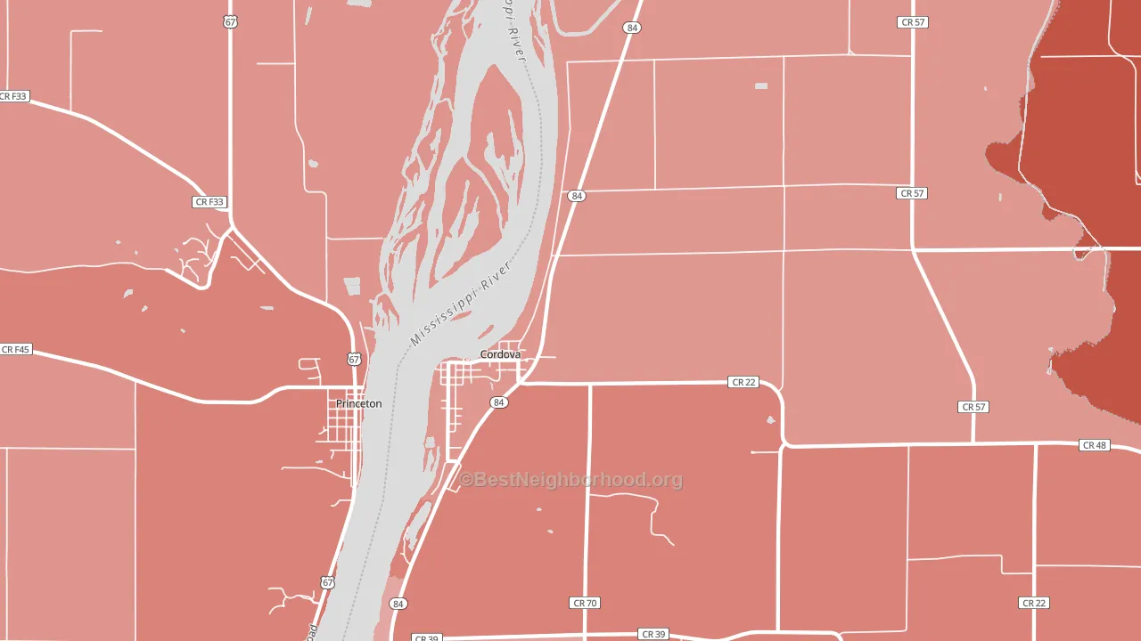 61242, IL block-group political-lean map
