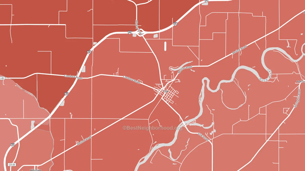 61250, IL block-group political-lean map